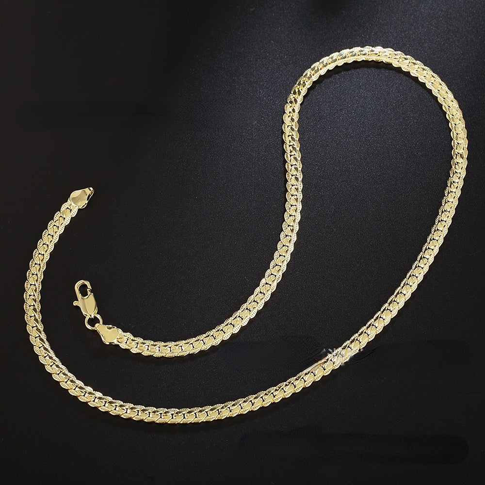 Venta al por mayor Collar de lado completo chapado en plata de cobre